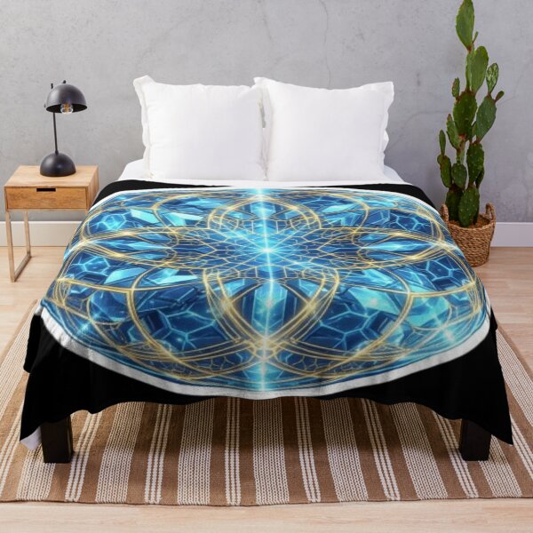 Item preview, Blue and Gold Geometric Mandala Pattern designed and sold by DailySparks.