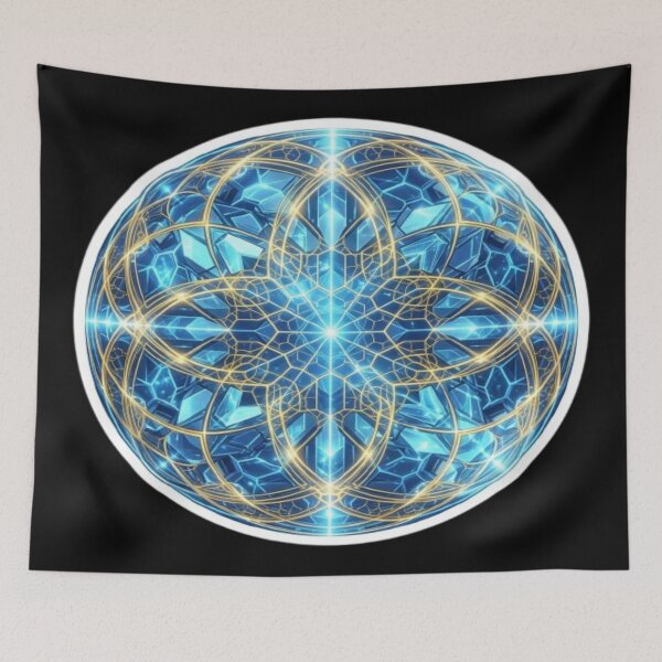 Item preview, Blue and Gold Geometric Mandala Pattern designed and sold by DailySparks.