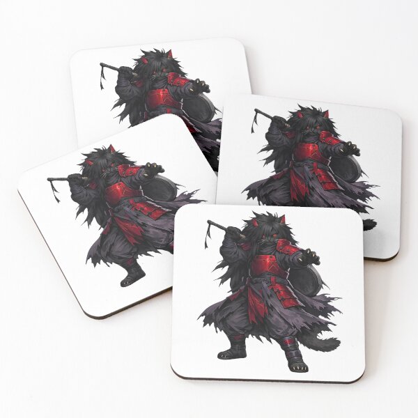 Item preview, Mystical Red Eyed Samurai Cat Art - Anime Ninja Silhouette designed and sold by FANTASYoDarknes.