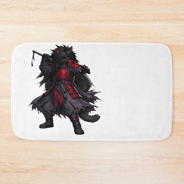 Item preview, Mystical Red Eyed Samurai Cat Art - Anime Ninja Silhouette designed and sold by FANTASYoDarknes.