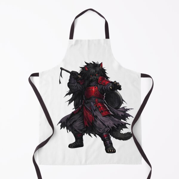 Item preview, Mystical Red Eyed Samurai Cat Art - Anime Ninja Silhouette designed and sold by FANTASYoDarknes.