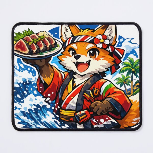 Item preview, Kochi Katsuo Tataki Fox Sticker – Kawaii Japan Foodie Yosakoi Festival Design designed and sold by kawaii animal store (in Japan).