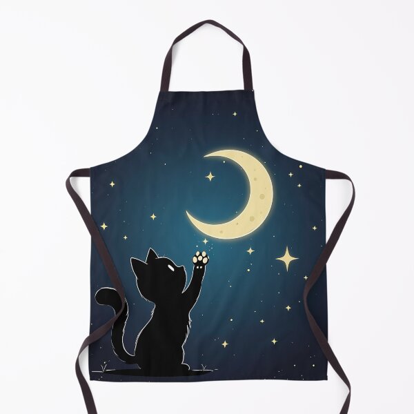 Item preview, Aesthetic Black Cat Reaching for Moon designed and sold by RareVisuals.