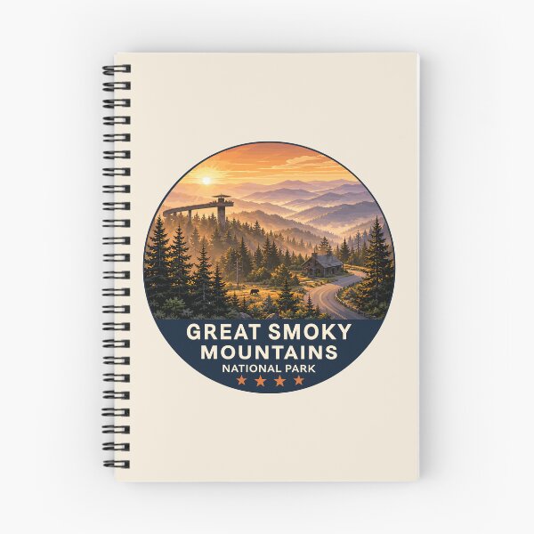 Aperçu de l'œuvre Autocollant du parc national des Great Smoky Mountains créée et vendue par Gideon Emmerich.