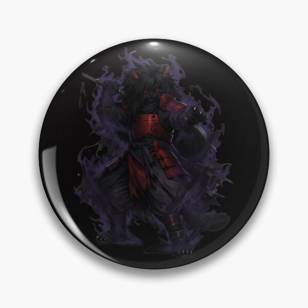 Item preview, Mystical Red Eyed Samurai Cat Art - Anime Ninja Silhouette designed and sold by FANTASYoDarknes.