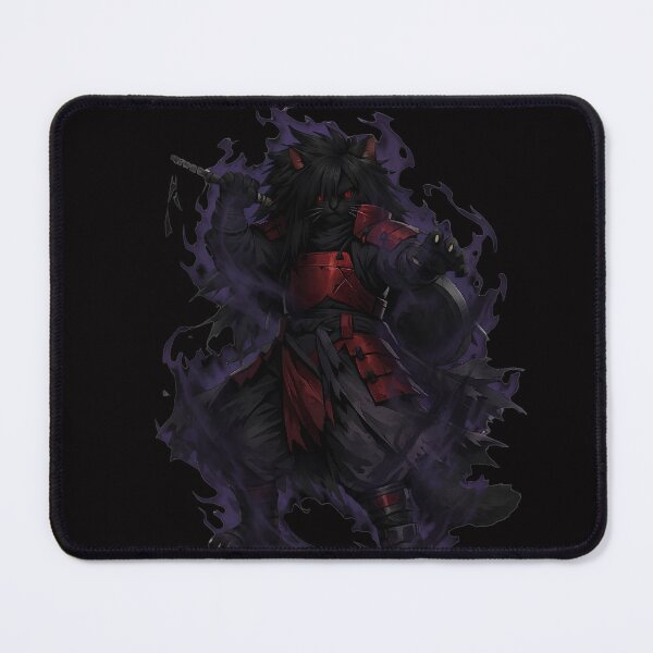 Item preview, Mystical Red Eyed Samurai Cat Art - Anime Ninja Silhouette designed and sold by FANTASYoDarknes.