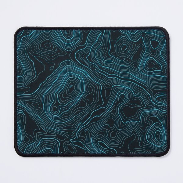 Item preview, Cyberpunk Obsidian: Seamless Neon Blue Topographic Map Pattern designed and sold by Nass-Design.