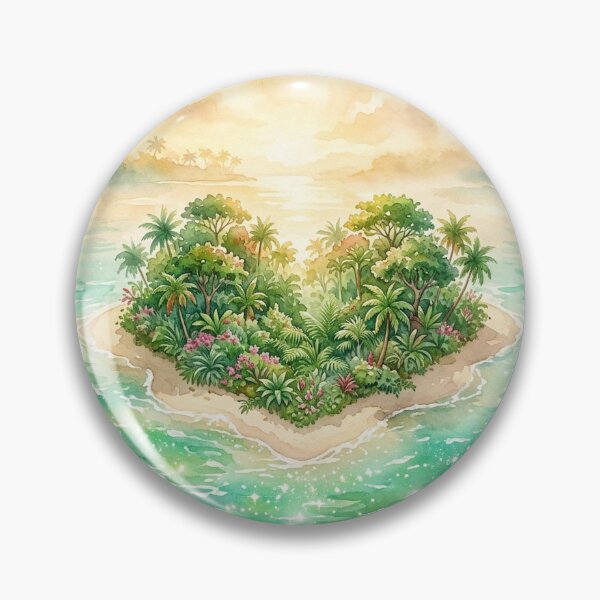 Item preview, Dreamy Watercolor Heart Brunei Tropical Escape designed and sold by DuckOddity.
