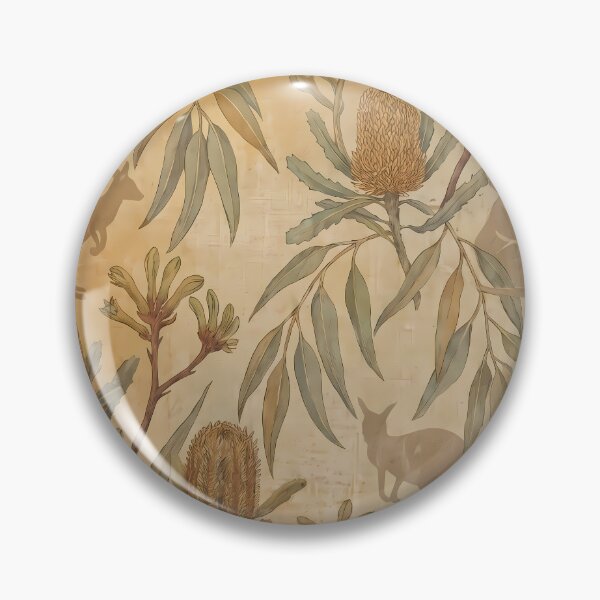 Item preview, Kangaroo Pattern Botanical Floral Marine Farmhouse Textile designed and sold by ART ATTACK ZONE.