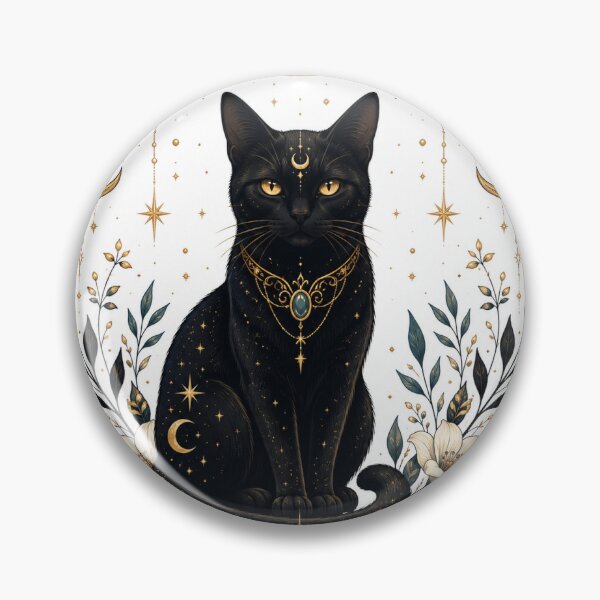 Item preview, Mystical Black Cat Moon Phases Celestial Art designed and sold by TrackHead.
