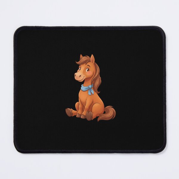 Item preview, Horse Character with Blue Bandana designed and sold by Timowo Studio | Fine Line Wildlife Art & Modern Nature Graphics.