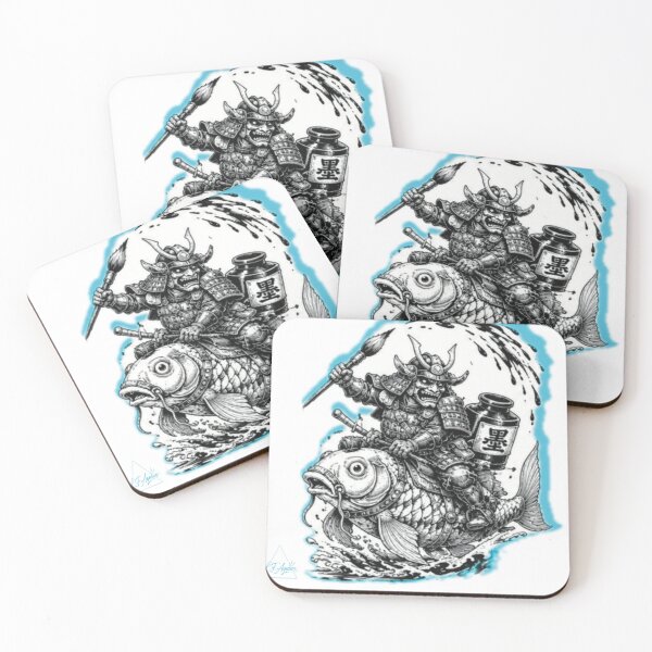 Item preview, Skeleton Samurai Riding a Koi designed and sold by Aquinoxx.