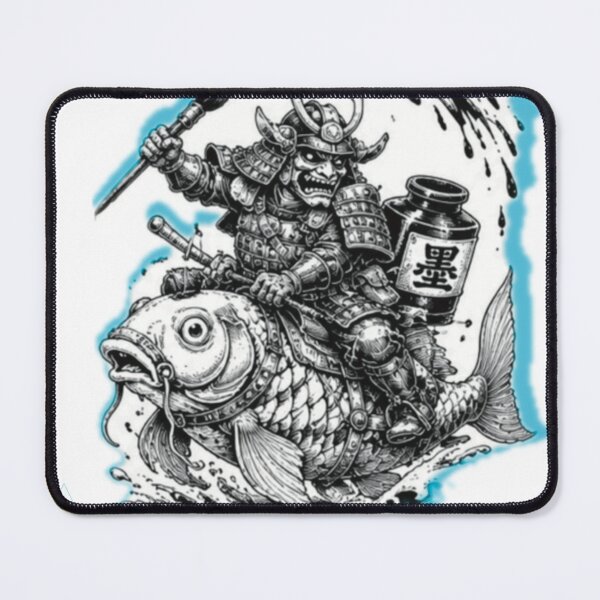 Item preview, Skeleton Samurai Riding a Koi designed and sold by Aquinoxx.
