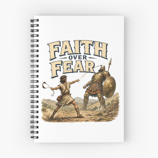 Item preview, Faith Over Fear | David and Goliath Christian T-Shirt Design designed and sold by Dexters Inspiring Creations.