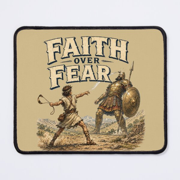 Item preview, Faith Over Fear | David and Goliath Christian T-Shirt Design designed and sold by Dexters Inspiring Creations.