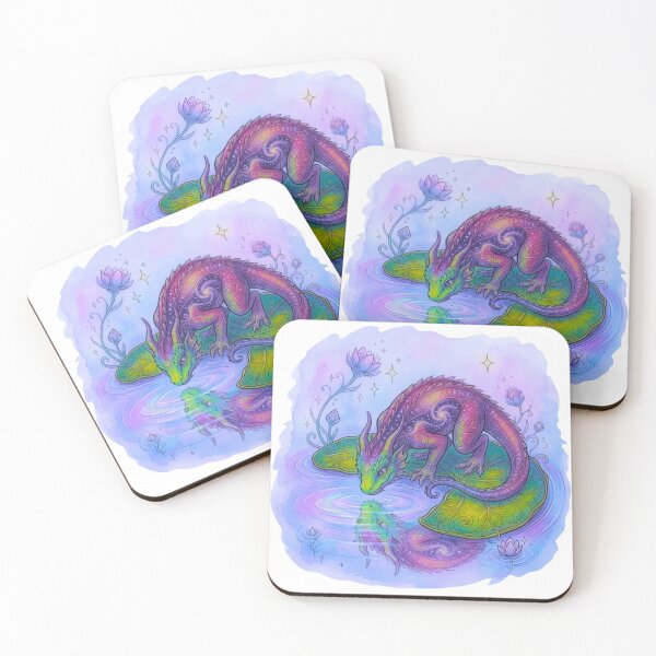 Item preview, Cosmic Lotus Dragon Fantasy Art designed and sold by HoneyBreezeCo.