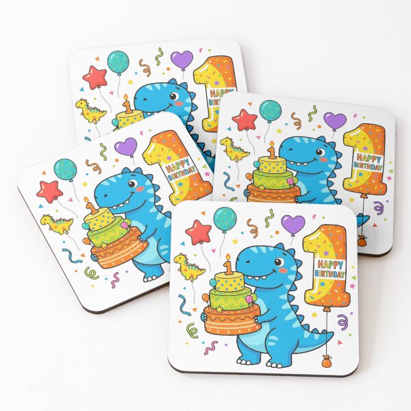 Item preview, One Saurus blue T-rex 1st birthday boy/girl gift toddler dino lover designed and sold by Tronstell.
