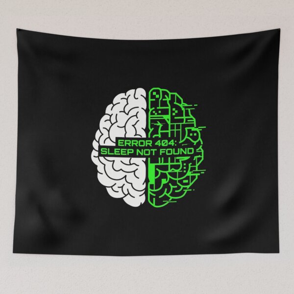 Item preview, Error 404 Sleep Not Found - Nerd Brain Code designed and sold by Sabsll.