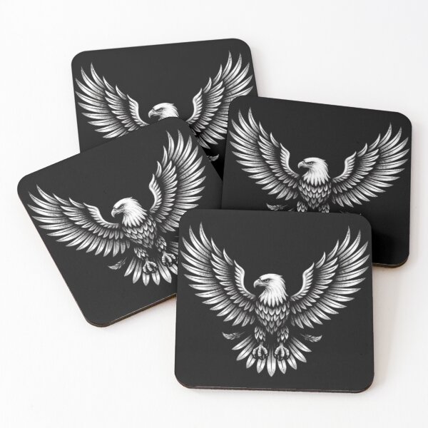 Aperçu de l'œuvre Emblème majestueux d'aigle ailé noir et blanc créée et vendue par Saeed Ahmad.