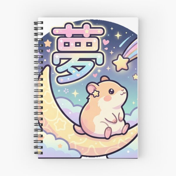 Item preview, Dream Hamster on the Moon Kawaii Japanese Kanji "夢" Sticker | Pastel Anime Aesthetic designed and sold by kawaii animal store (in Japan).