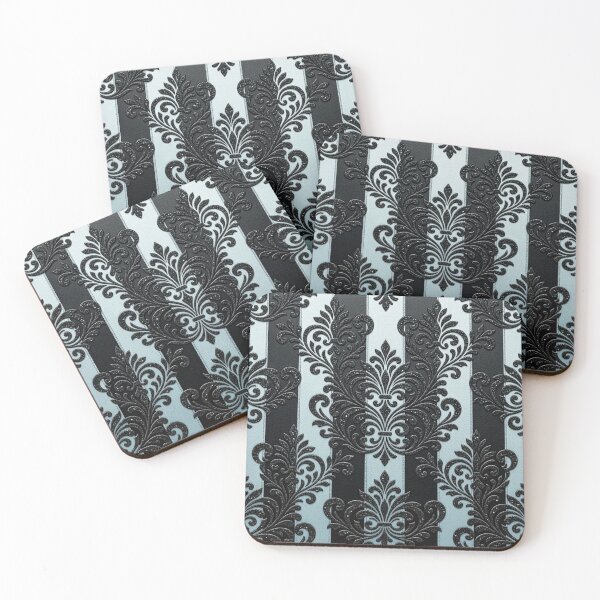 Item preview, Sky Blue & Black Striped Damask designed and sold by DesignsByPrnces.
