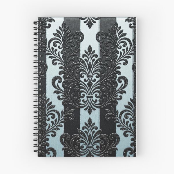 Item preview, Sky Blue & Black Striped Damask designed and sold by DesignsByPrnces.