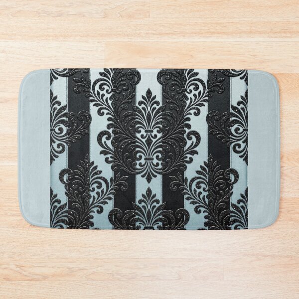 Item preview, Sky Blue & Black Striped Damask designed and sold by DesignsByPrnces.