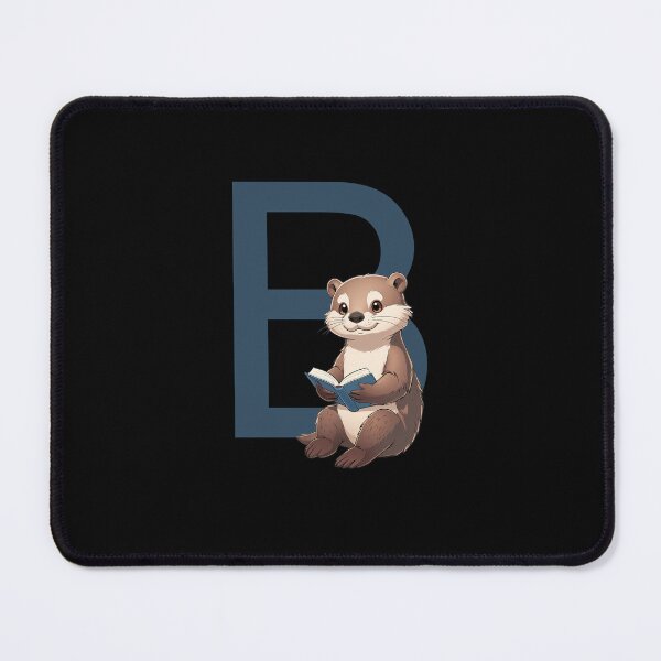 Item preview, Otter Reading Book Letter B designed and sold by Timowo Studio | Fine Line Wildlife Art & Modern Nature Graphics.