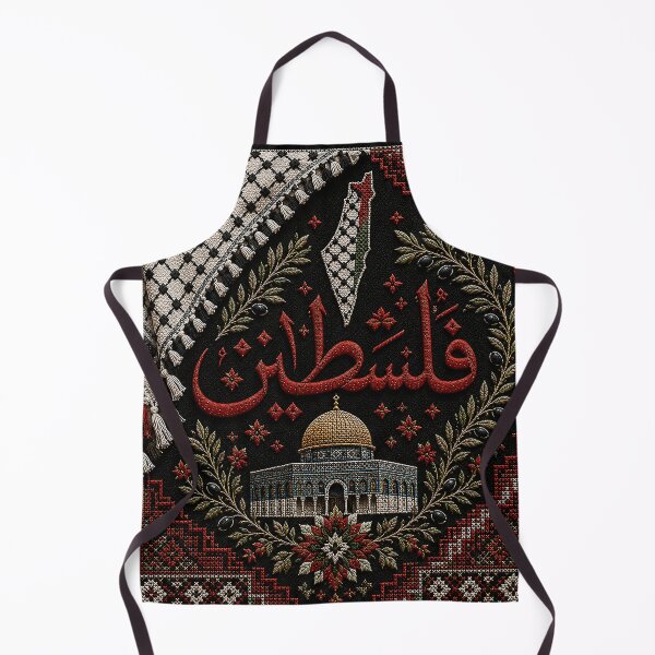 Item preview, Embroidered Palestine Flag Tatreez with Arabic Calligraphy designed and sold by BrainCurves.