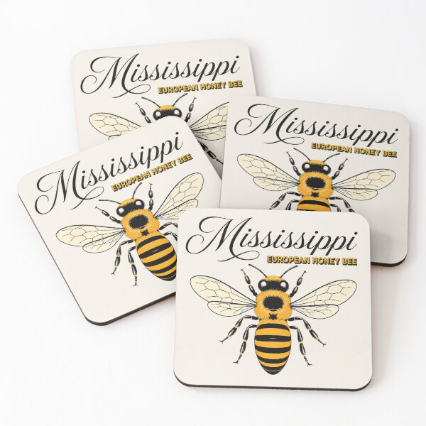 Item preview, Mississippi European Honey Bee Vintage State Insect Art Print designed and sold by The-Drip-Studio.