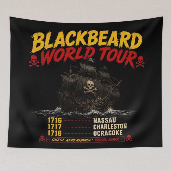 Item preview, Blackbeard World Tour Pirate Adventure Parody designed and sold by Retr0Tshirts.