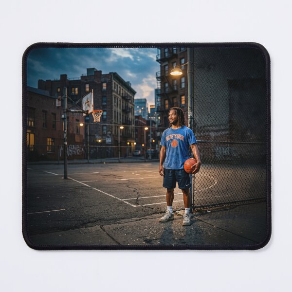 Item preview, Jalen Brunson NY Knicks NYC Playground Portrait designed and sold by Home Decor Art.