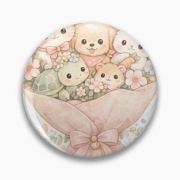 Item preview, Kawaii Cute Animal Plushie Bouquet Pastel Sticker designed and sold by shaznil.