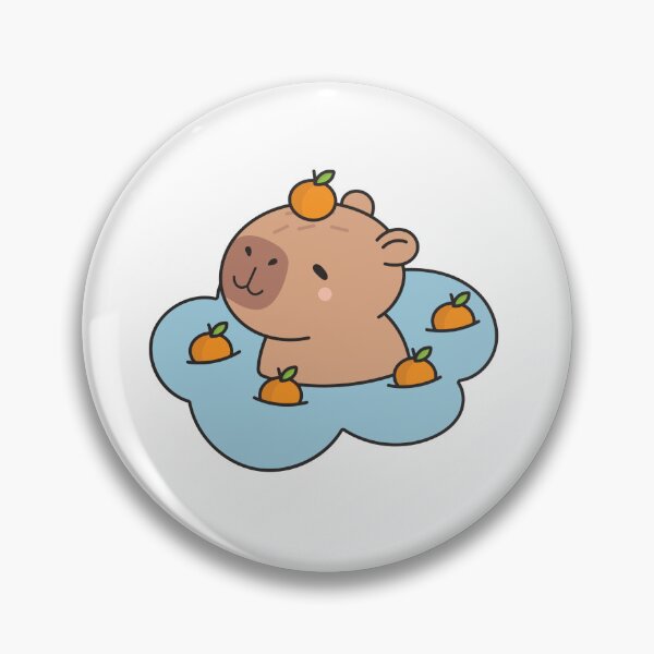 Item preview, Cute Kawaii Capybara in Hot Spring with Oranges designed and sold by debbiebento.