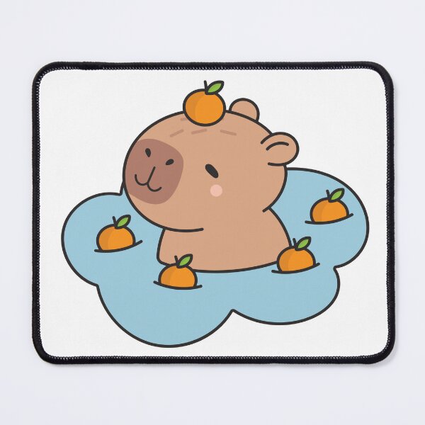 Item preview, Cute Kawaii Capybara in Hot Spring with Oranges designed and sold by debbiebento.