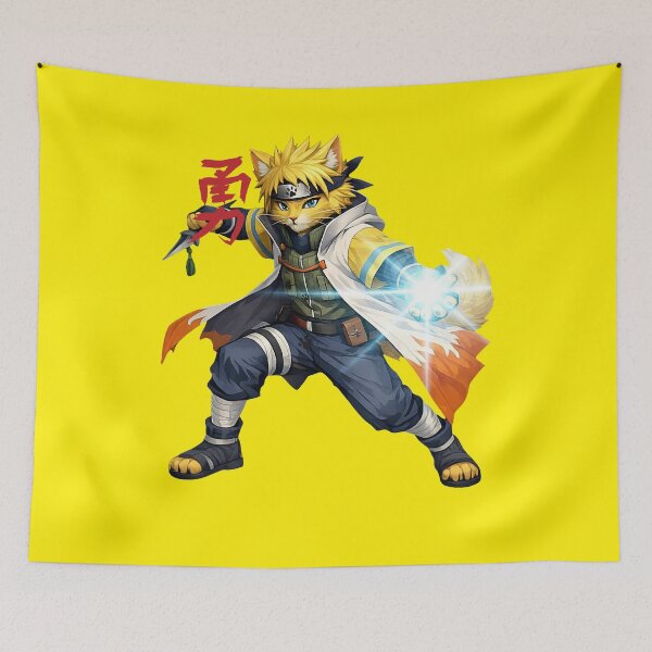 Item preview, Yellow Flash Anime Cat - Lightning Speed Shinobi Kitty designed and sold by FANTASYoDarknes.