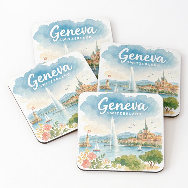 Item preview, Watercolor Switzerland Geneva City Travel Art Design designed and sold by MindWind.
