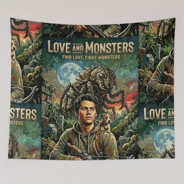 Item preview, Find Love, Fight Monsters – Love and Monsters Fine Art Print designed and sold by Art's Diner.