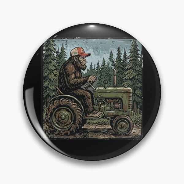 Item preview, Bigfoot Driving Vintage Tractor Sasquatch Farmer Retro Forest Art designed and sold by haitrieuic96.