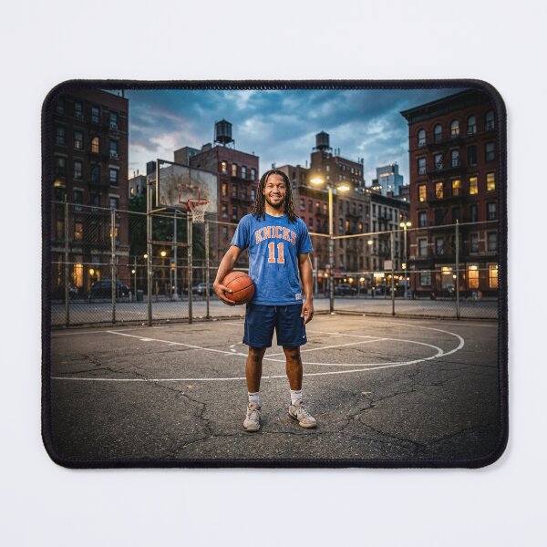 Item preview, Jalen Brunson NY Knicks NYC Playground Portrait designed and sold by Home Decor Art.