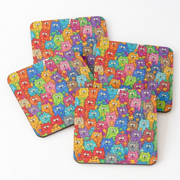 Item preview, Rainbow Cat Garden Party Art Print designed and sold by WJ Cozy Creations.