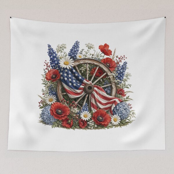 Item preview, Patriotic Country Floral Americana Artwork designed and sold by PetalGarden.