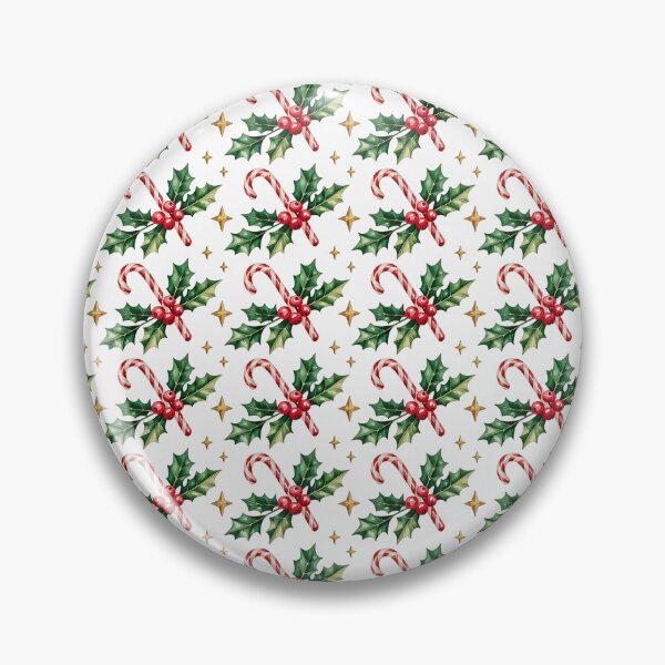 Item preview, Seamless Christmas pattern with candy canes, holly leaves, berries, and gold stars designed and sold by zozo-shop.