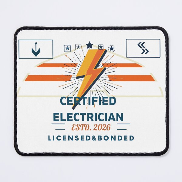 Item preview, "Certified Electrician Estd 2026 Retro Tradesman Badge T-Shirt" designed and sold by Meharshop.