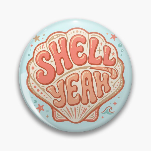 Item preview, Shell Yeah – Groovy Coastal Word Design designed and sold by Sea Gem.