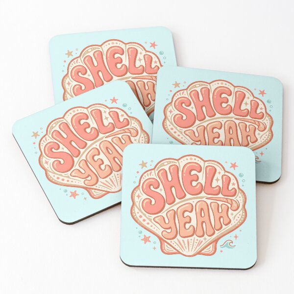 Item preview, Shell Yeah – Groovy Coastal Word Design designed and sold by Sea Gem.
