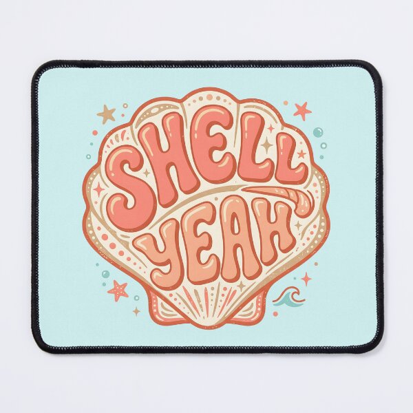 Item preview, Shell Yeah – Groovy Coastal Word Design designed and sold by Sea Gem.