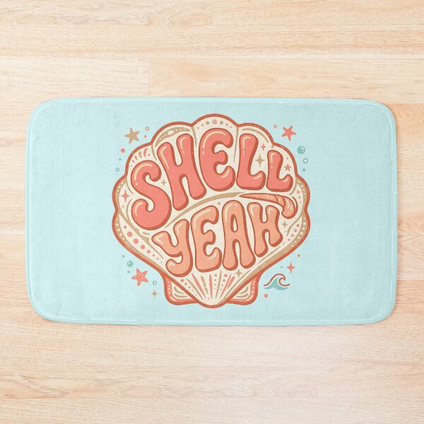 Item preview, Shell Yeah – Groovy Coastal Word Design designed and sold by Sea Gem.