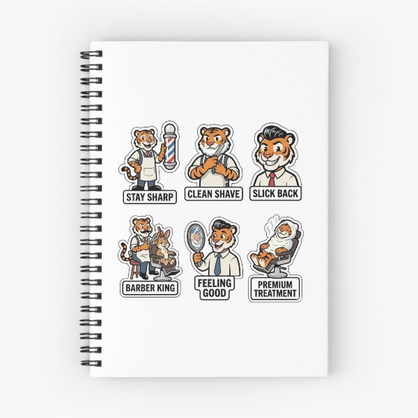 Item preview, Retro Tiger Barber Sticker Pack - Vintage Haircut & Shave Puns designed and sold by SimpleP.