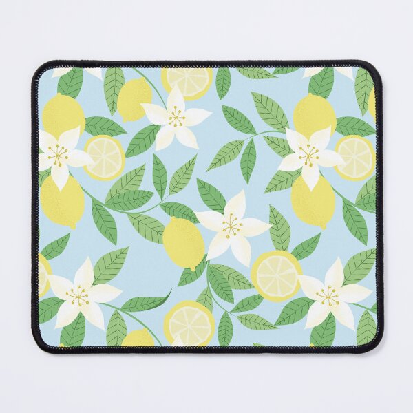 Item preview, Lemon Blossom Pattern Citrus Floral Blue Botanical Summer Design designed and sold by anigui.